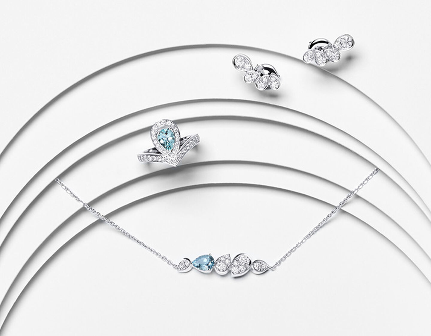 Chaumet Jos&eacute;phine jewellery on a white background.